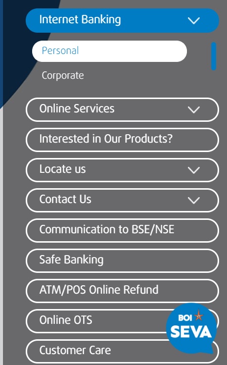 bank of india internet banking -personal