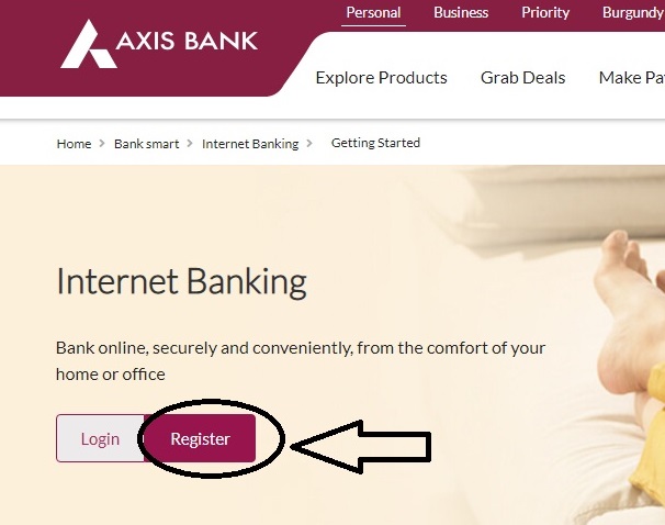 axis internet banking registration