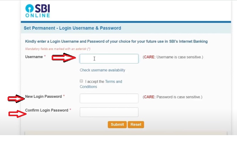 set up username & password