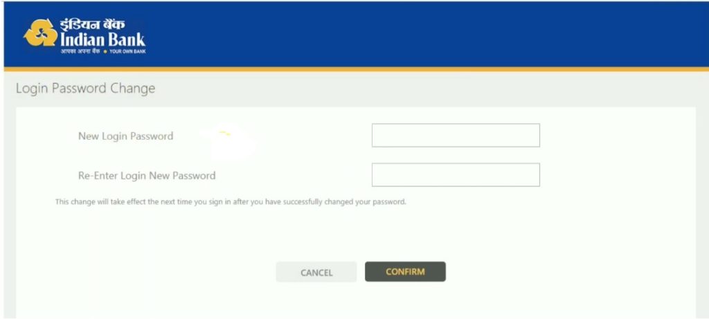 enter the new netbanking password