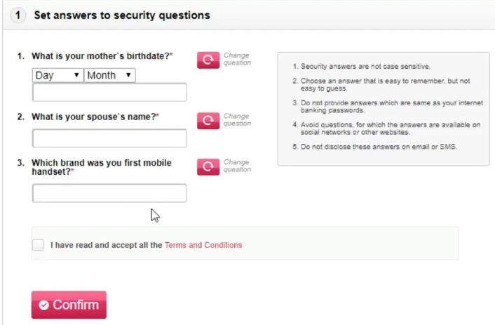 set up security question